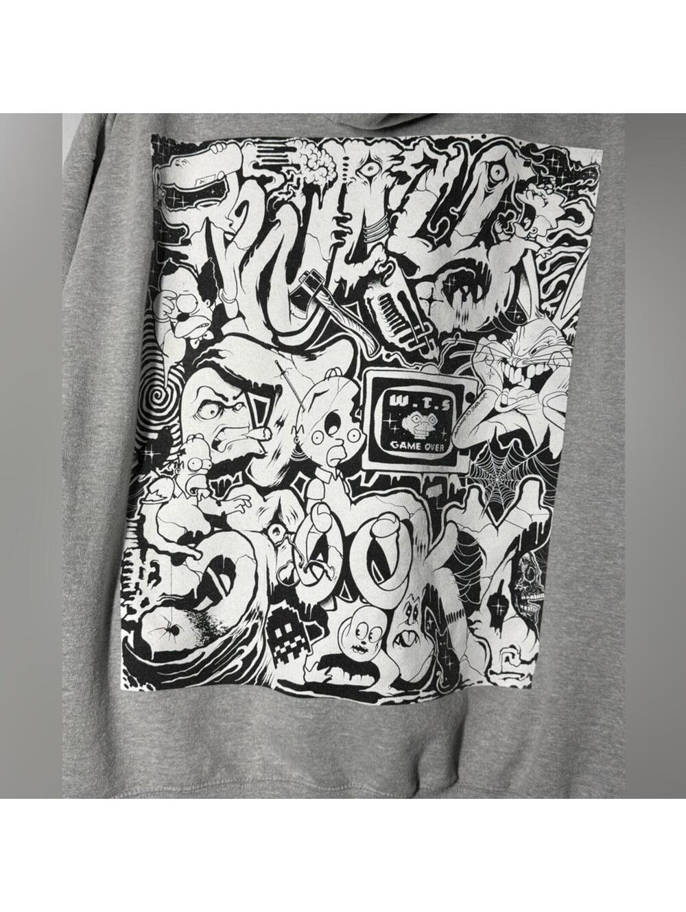 WTS Gray Art Hoodie - Unique Artistic Urban Streetwear